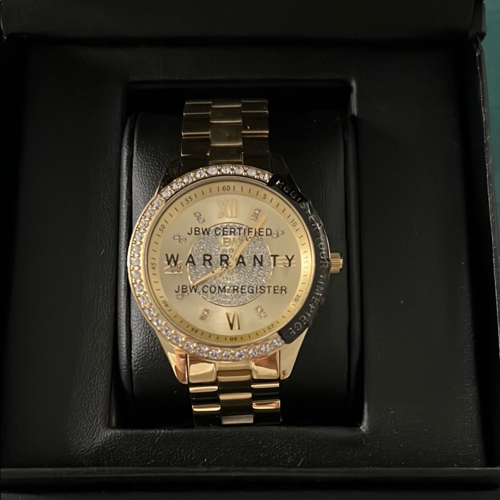 JBW Gold Watch with Crystal Accents